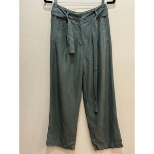 Wilfred Cauchy Wide Leg Linen Blend Belted Pants 4 Minimalist Old Money Coastal